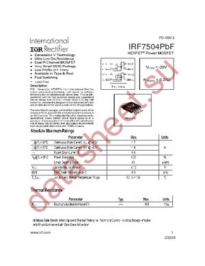 IRF7504TRPBF datasheet  